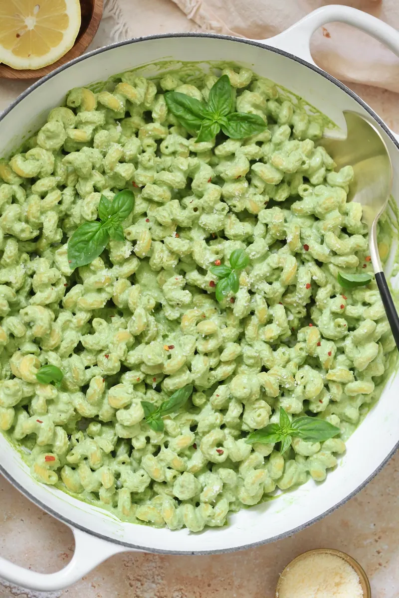 Creamy Pesto Cottage Cheese Pasta