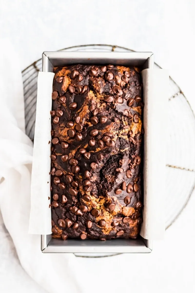 Marbled Chocolate Zucchini Banana Bread