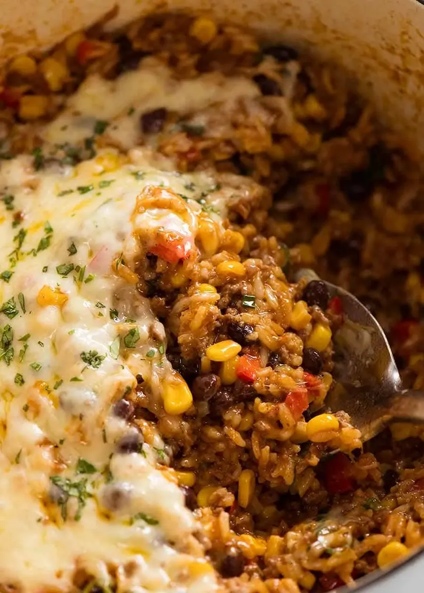 Mexican Beef Rice Casserole