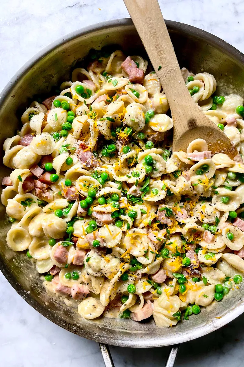 Creamy Lemon Ham Pasta