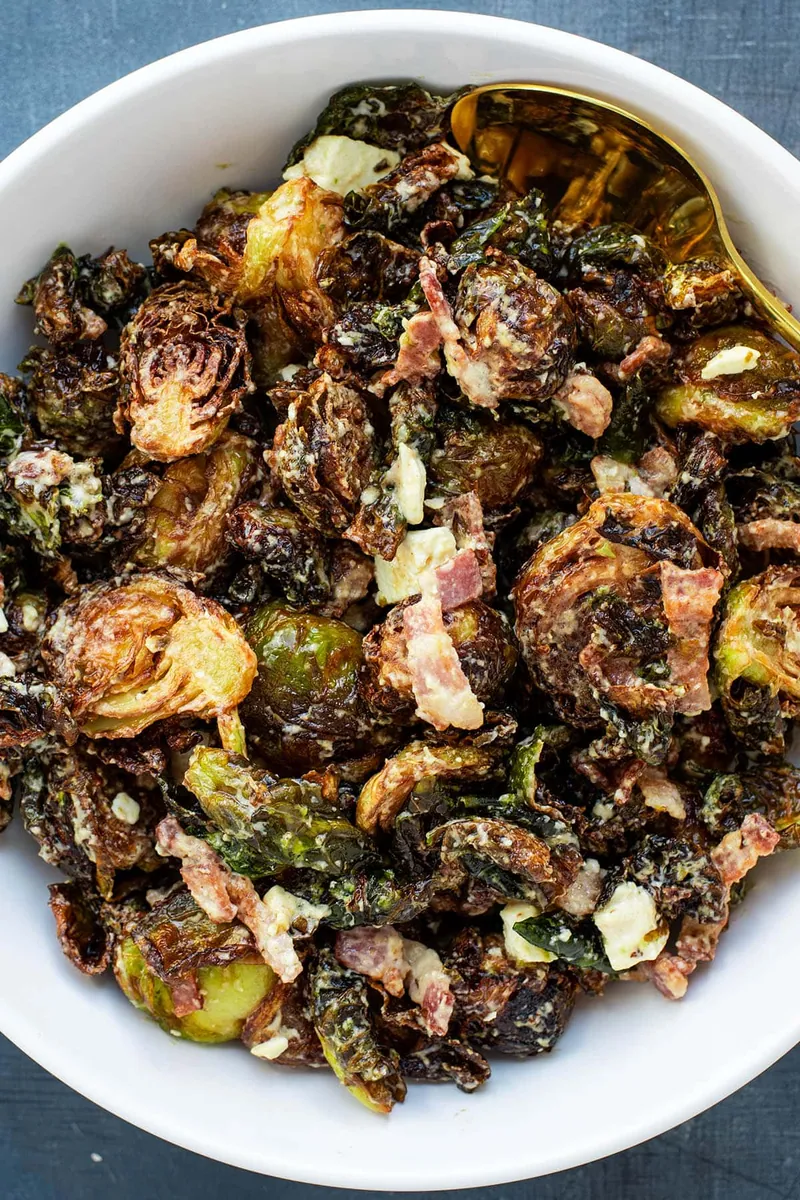 Fried Tahini Brussels Sprouts
