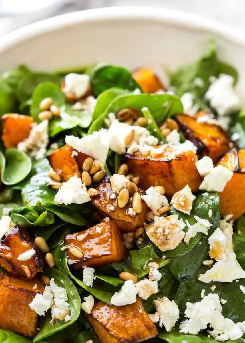 Roasted Pumpkin Spinach Salad