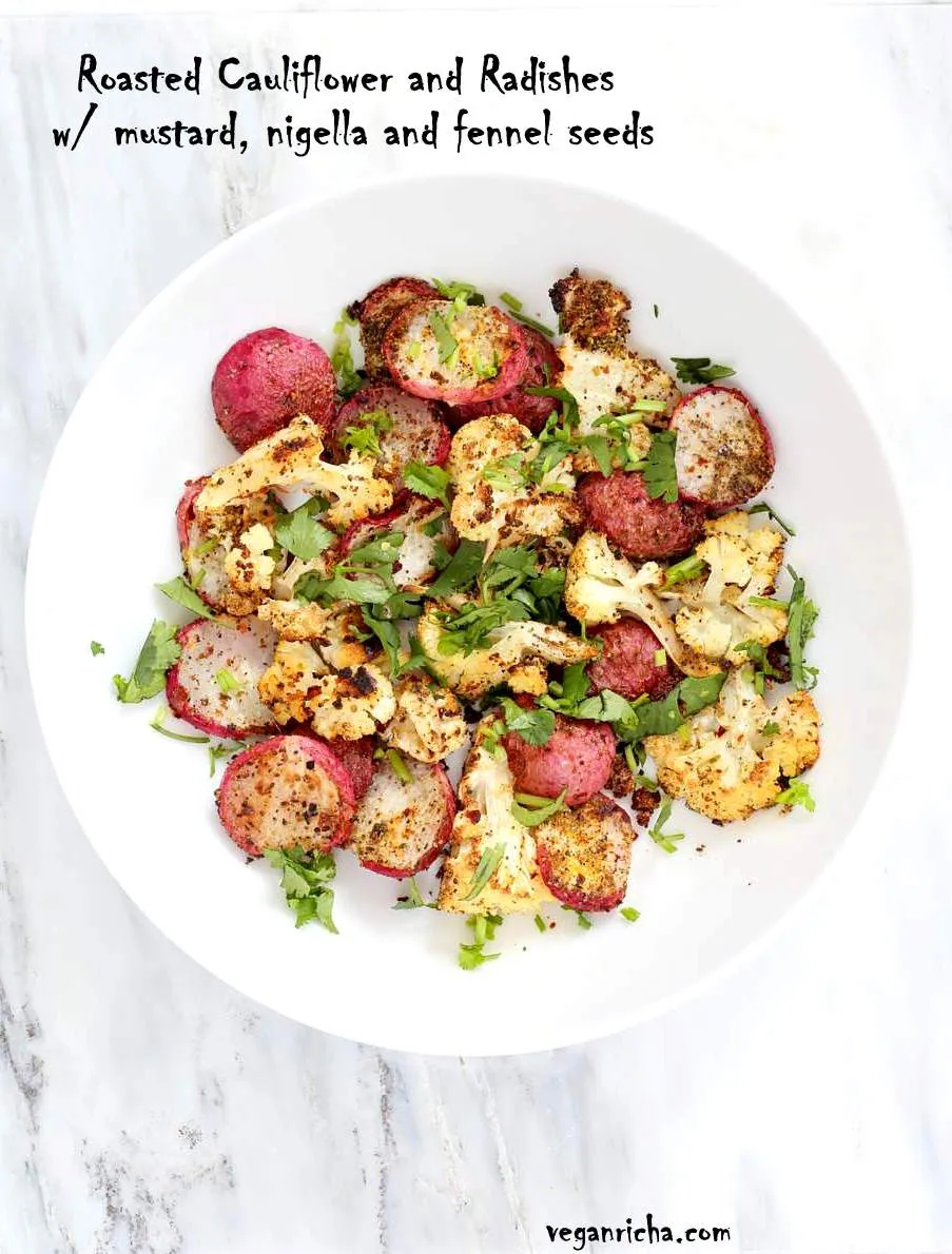 Roasted Cauliflower and Radishes