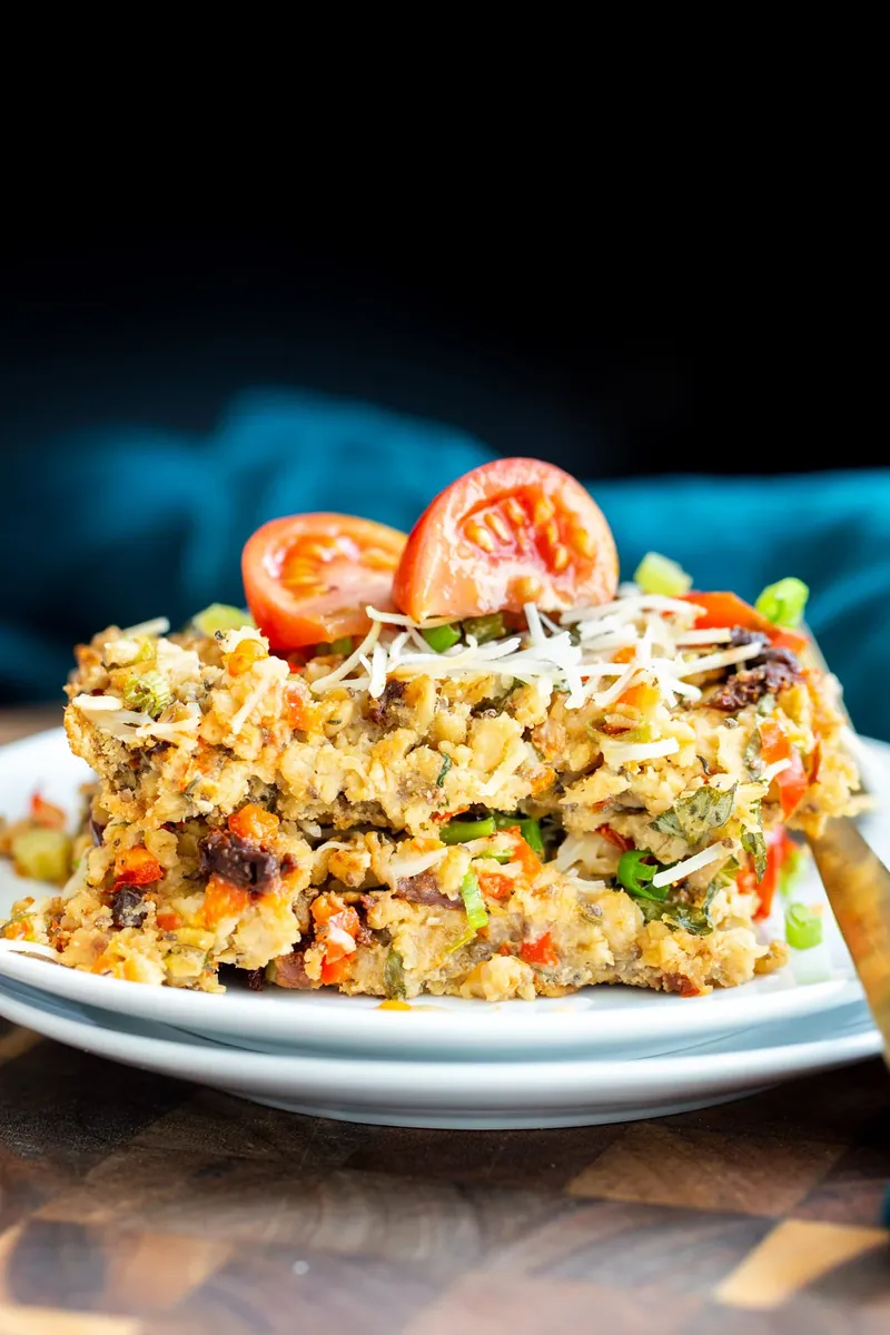 Savory Pizza Oatmeal Bake