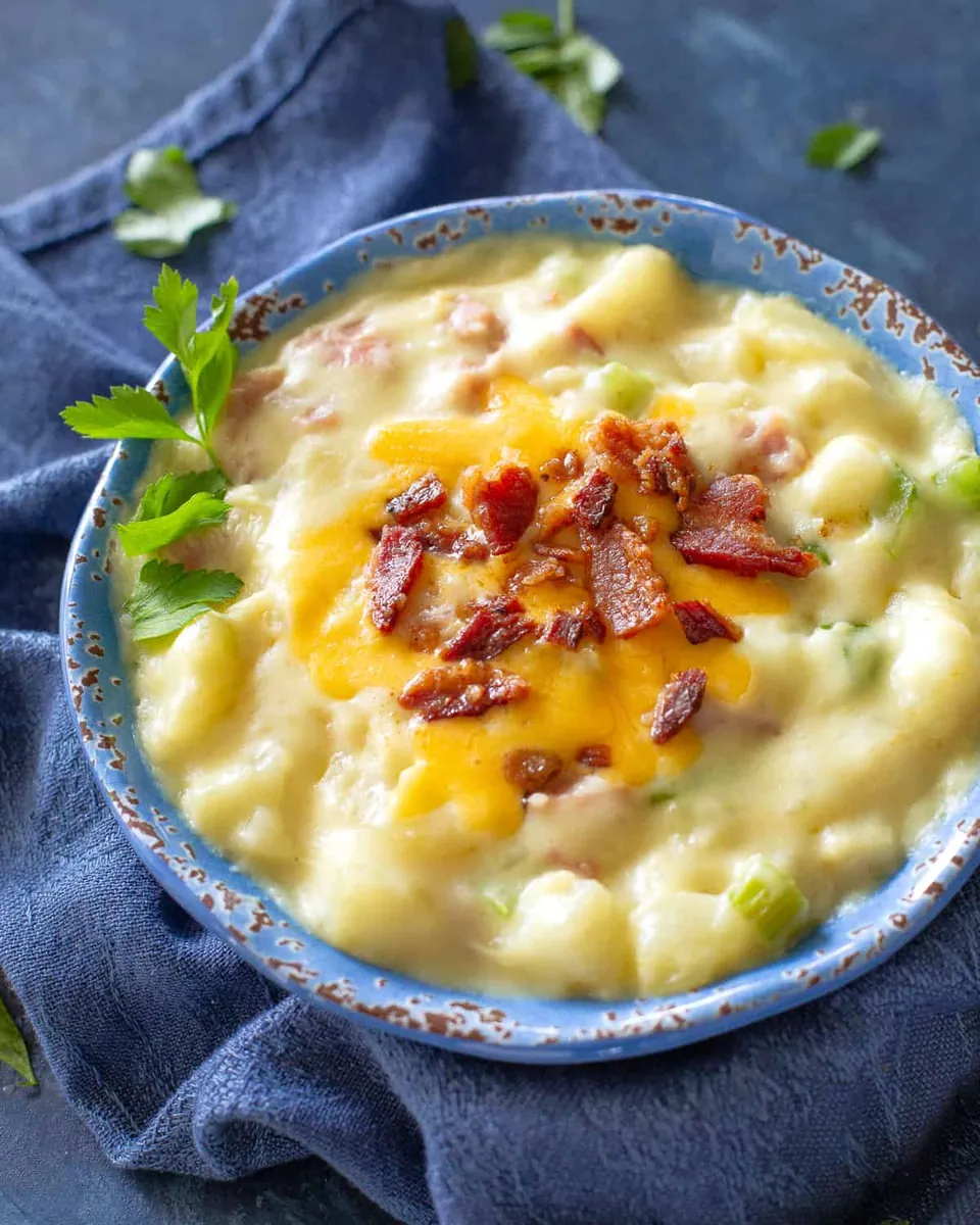 Creamy Ham Potato Soup with broth
