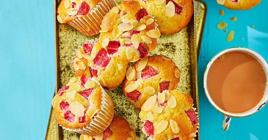 Strawberry Almond Yogurt Muffins