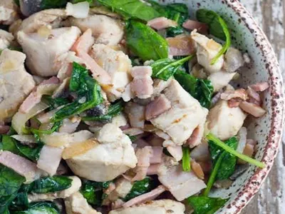Chicken Mushroom Bacon Salad