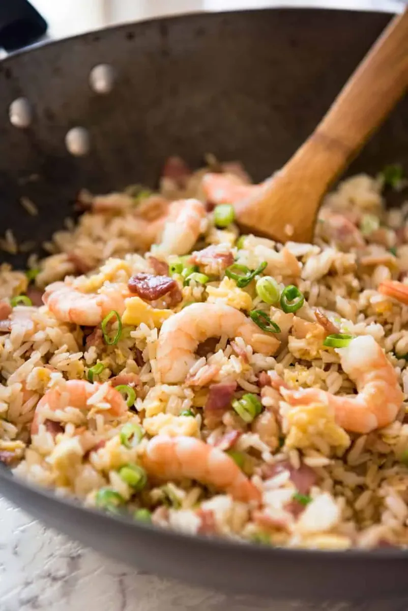 Shrimp Fried Rice with bacon