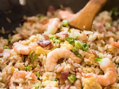 Shrimp Fried Rice with bacon