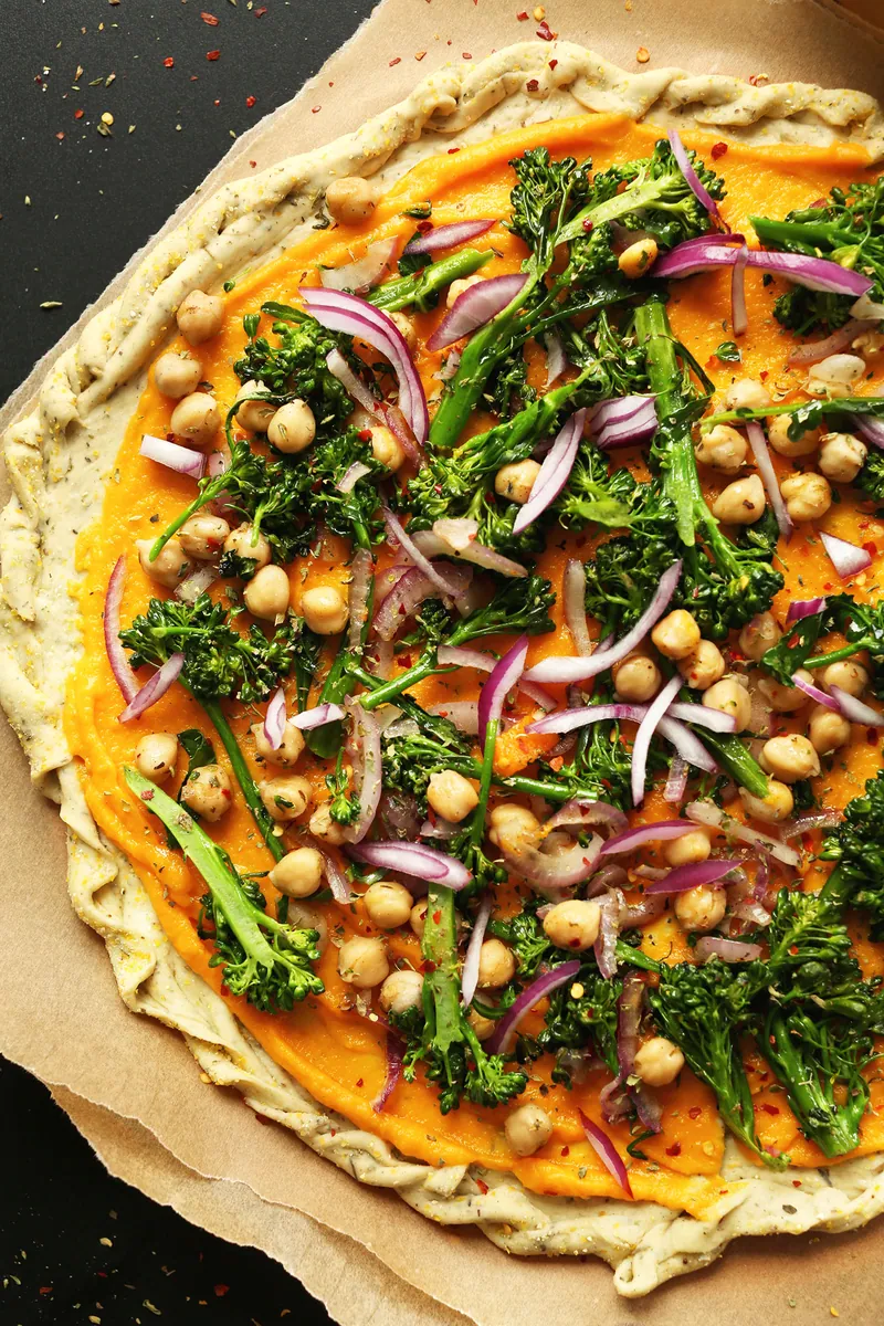 Butternut Squash Pizza with winter squash (butternut