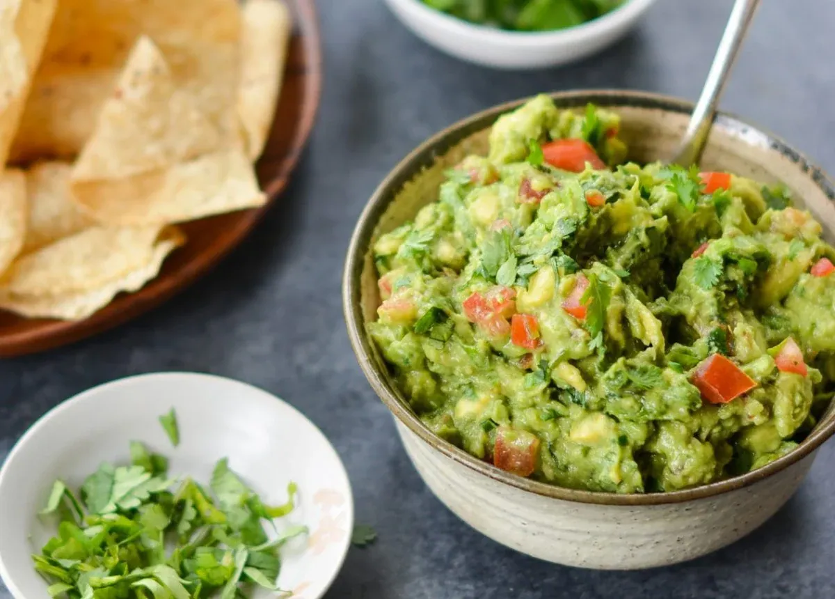 Fresh Guacamole with avocados