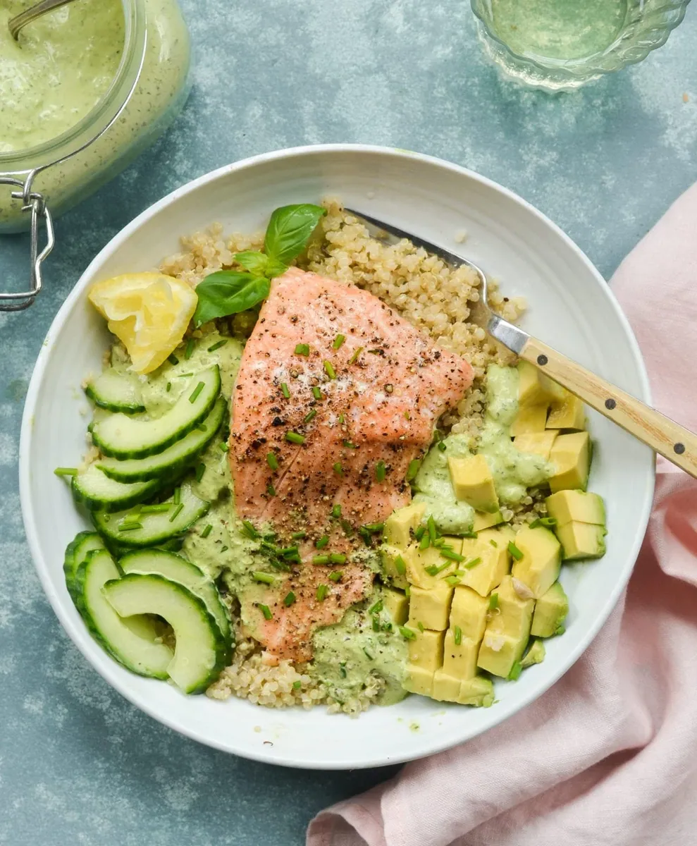 Roasted Salmon Quinoa Bowls