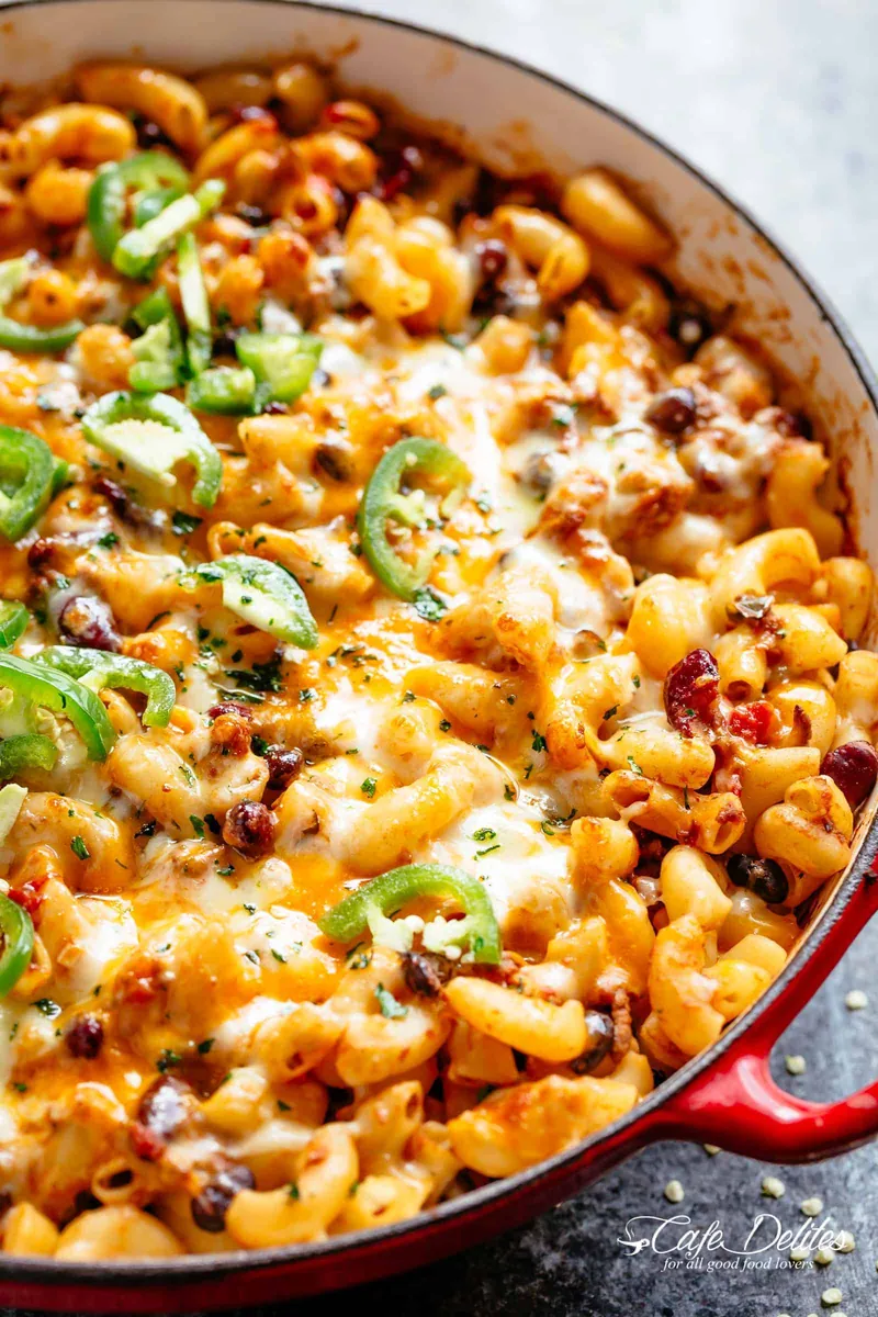 Beef Chili Mac and Cheese