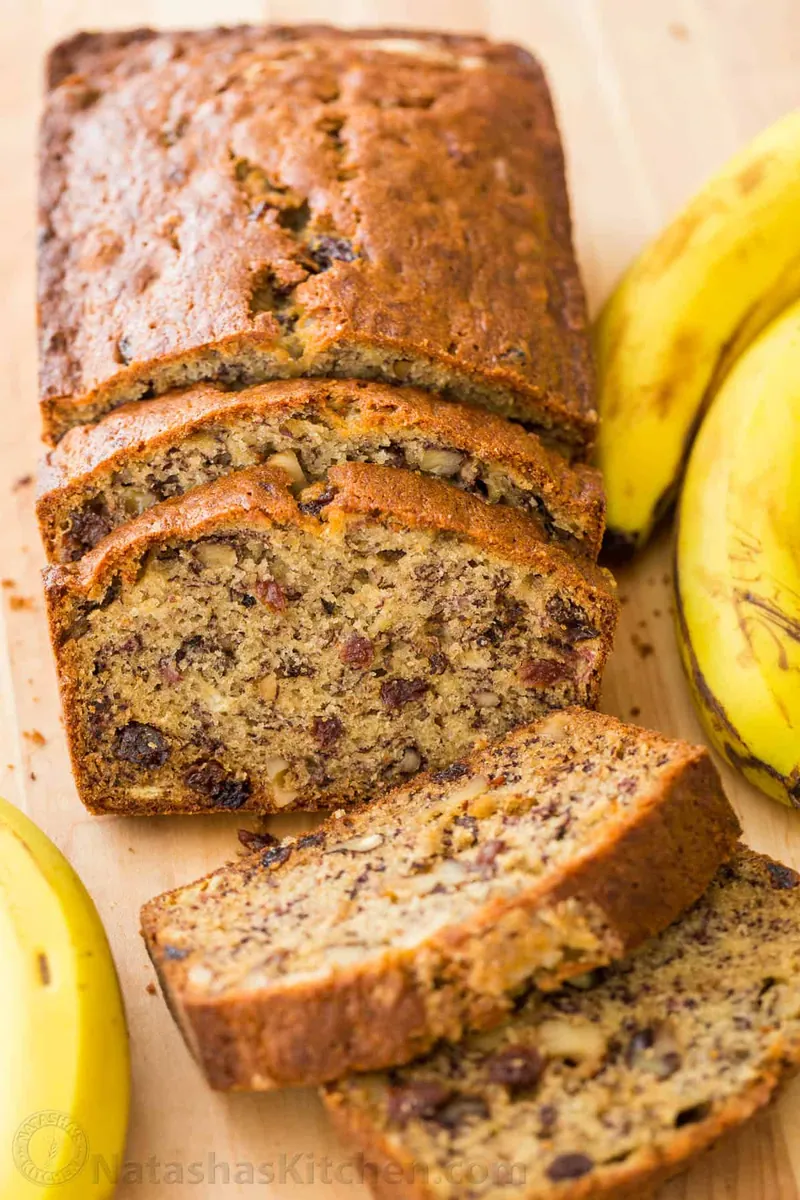 Moist Banana Bread with nuts and seeds