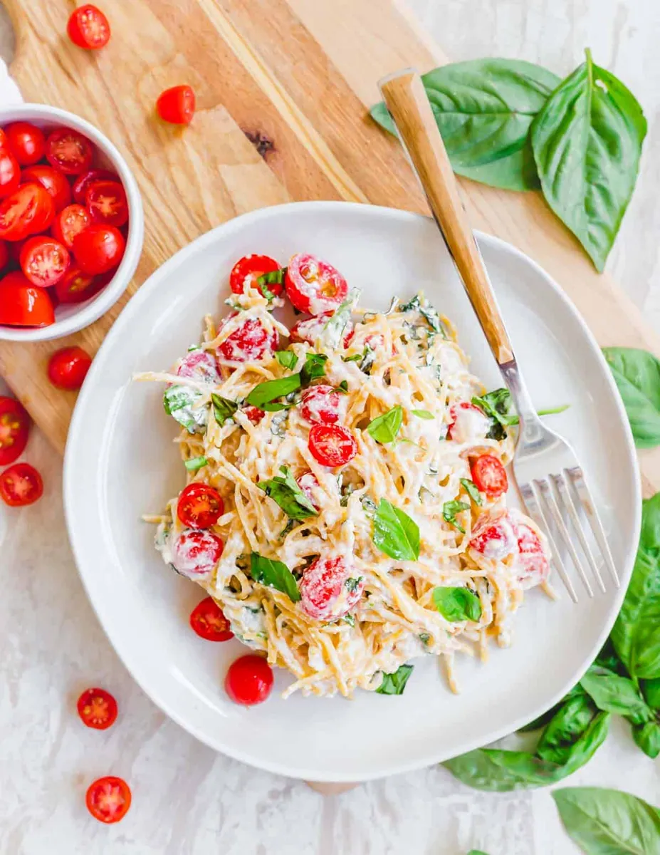 Lemon Ricotta Pasta with cherry and grape tomatoes