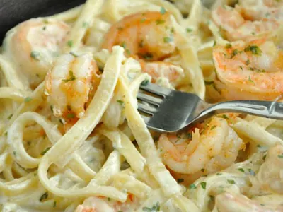 Coconut Shrimp Alfredo