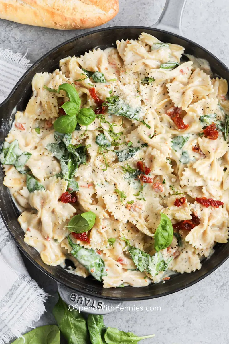 Creamy Bow Tie Pasta with whipped