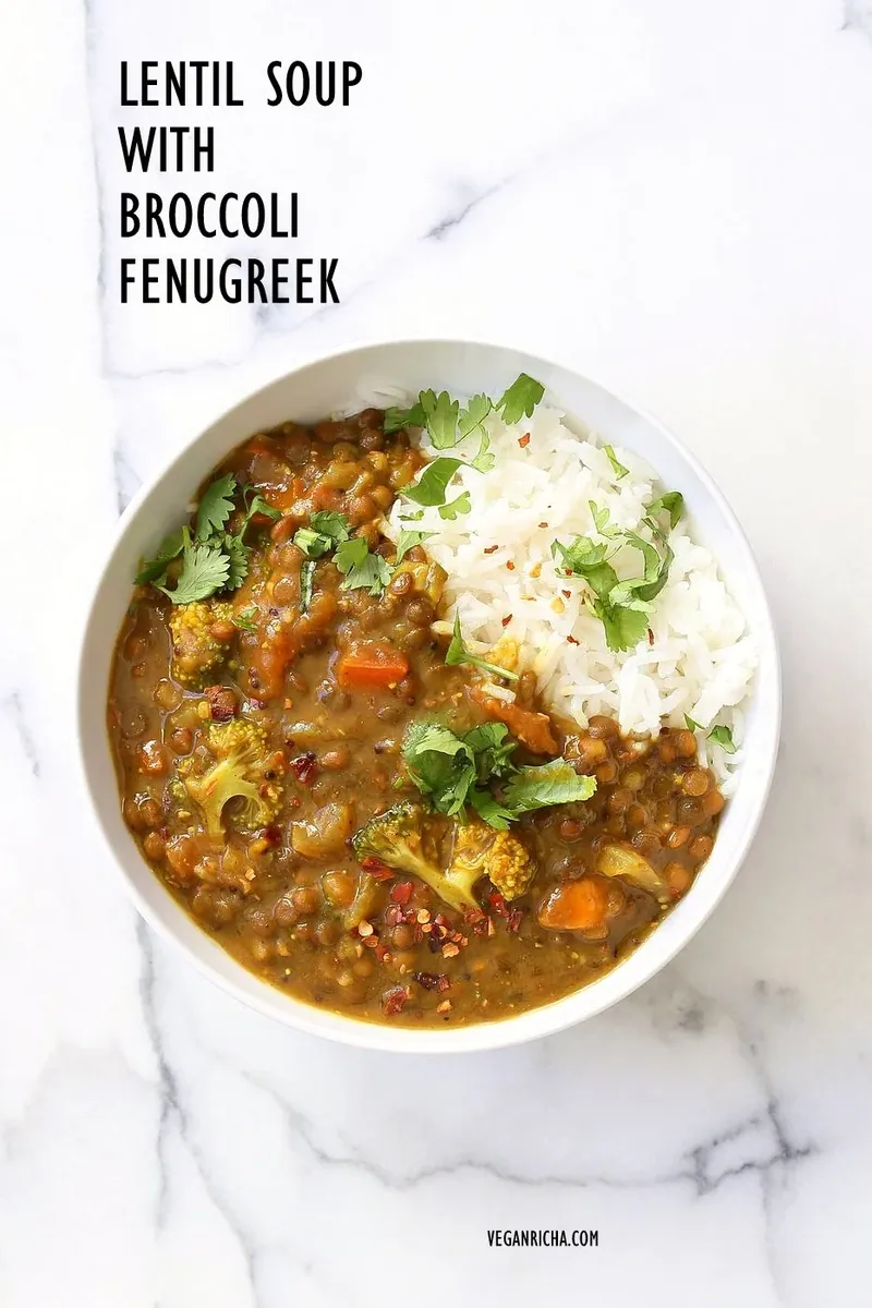 Brown Lentil Broccoli Soup