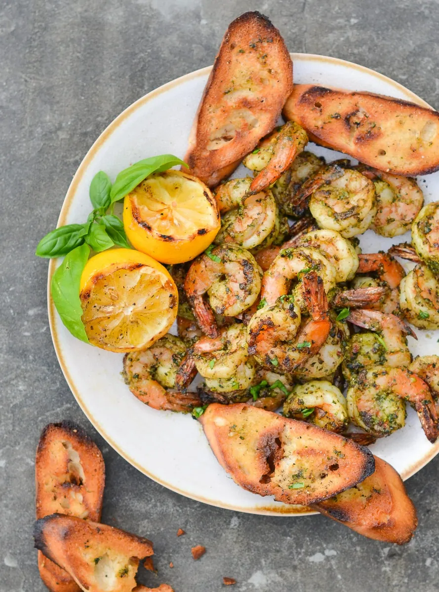 Grilled Pesto Shrimp