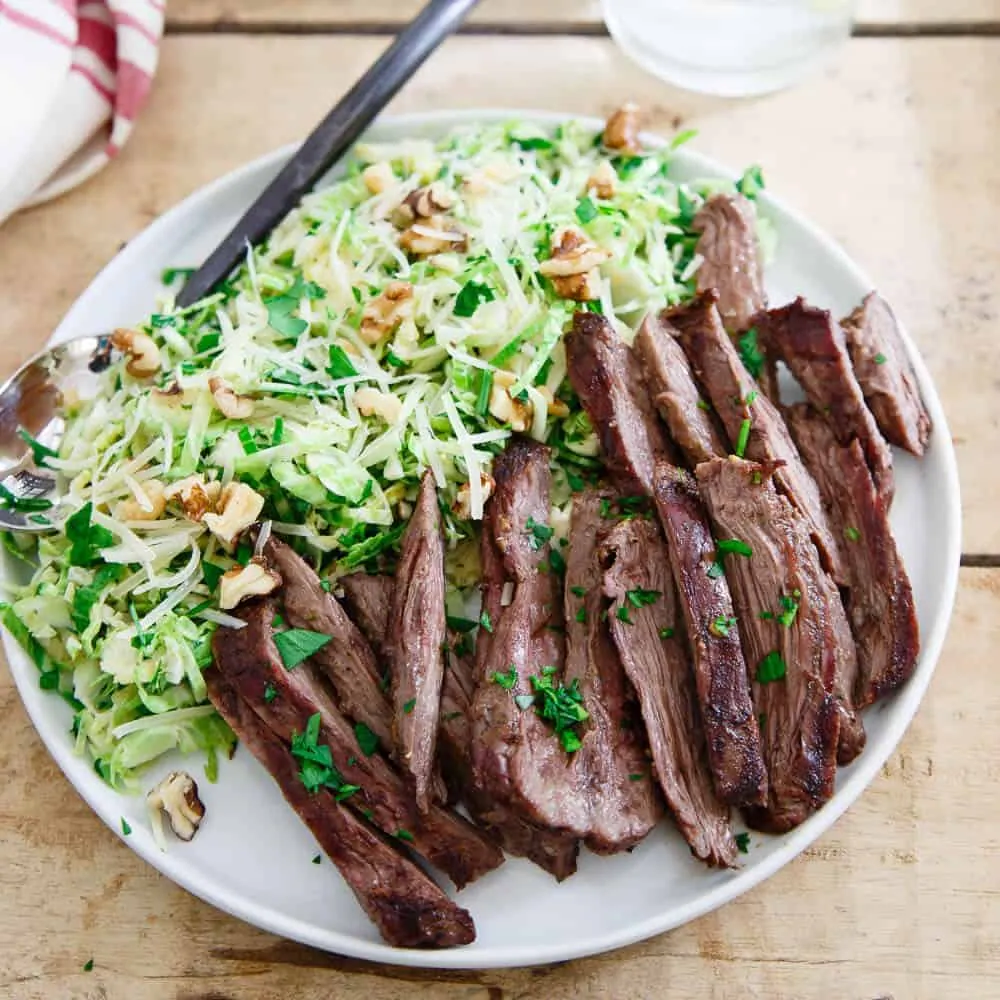 Grilled Skirt Steak Brussels Salad