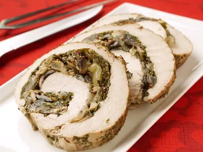 Mushroom Swiss Chard Pork Loin