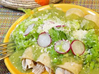 Creamy Poblano Chicken Enchiladas