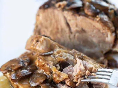 Pork Roast with Mushroom Gravy