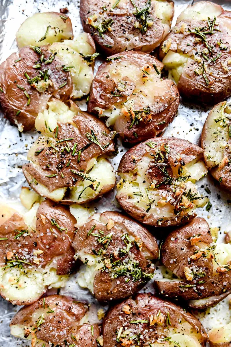 Rosemary Garlic Smashed Potatoes