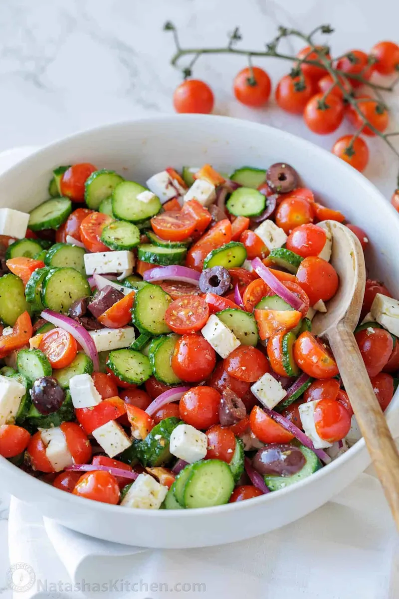 Greek Salad with cherry and grape tomatoes