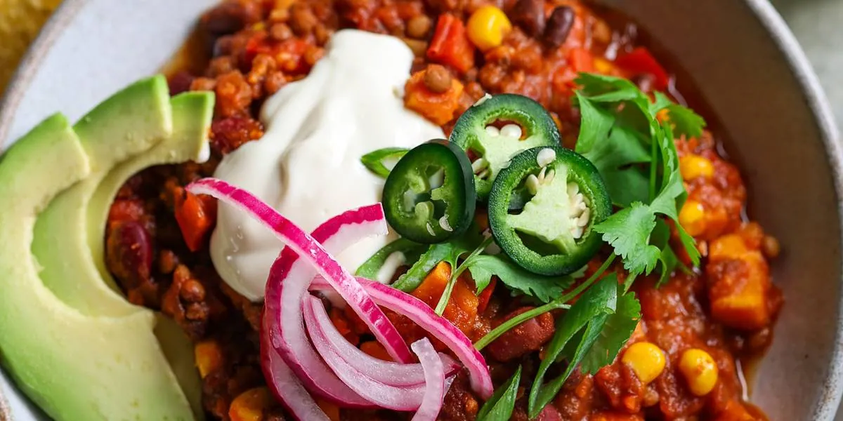 Sweet Potato Bean Chili with canned tomatoes