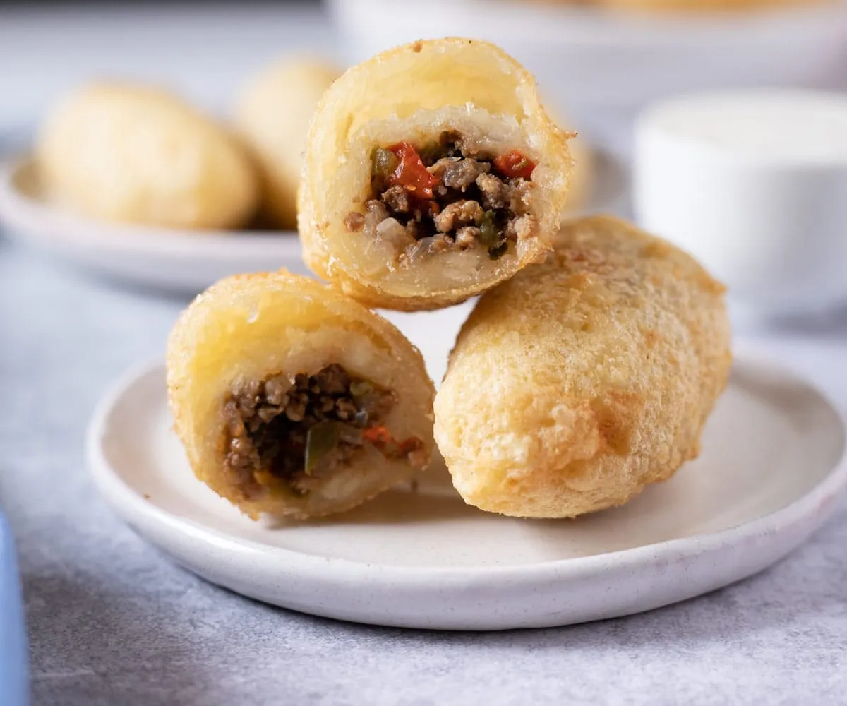 Beef-Filled Cassava Fritters