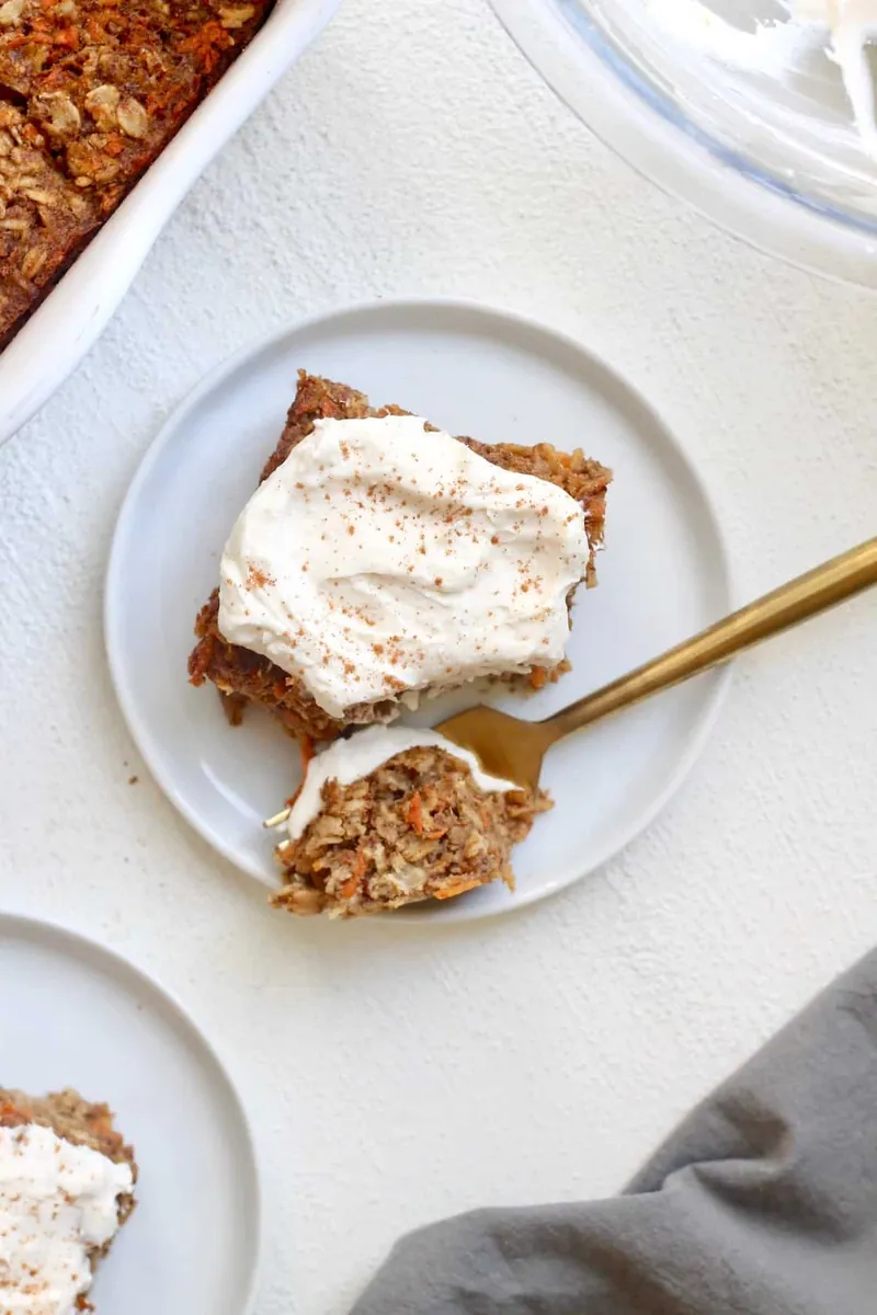 Carrot Cake Baked Oatmeal with nuts and seeds
