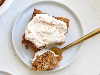 Carrot Cake Baked Oatmeal with nuts and seeds