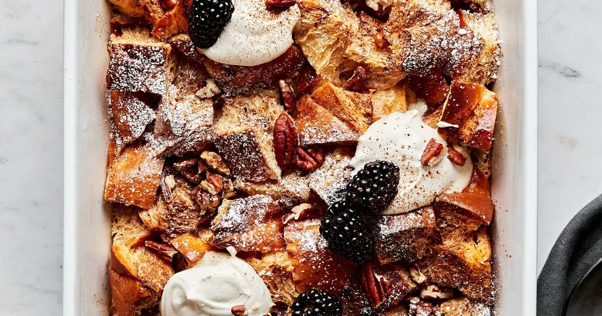 Baked French Toast with heavy cream