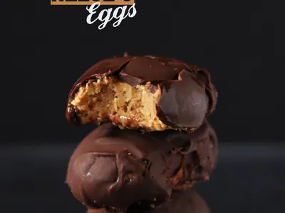 Peanut Butter Eggs with nuts and seeds