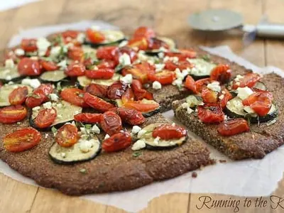 Roasted Tomato Zucchini Pizza
