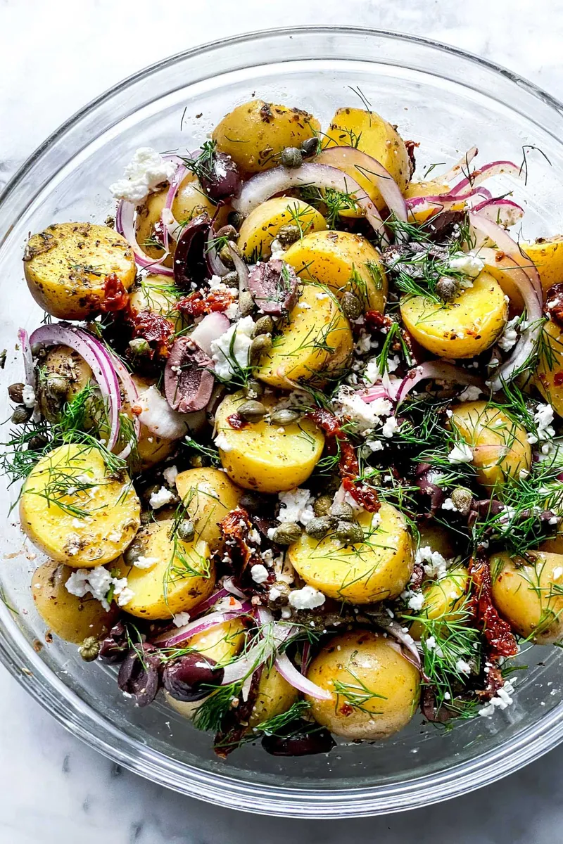 Greek Potato Salad with potatoes