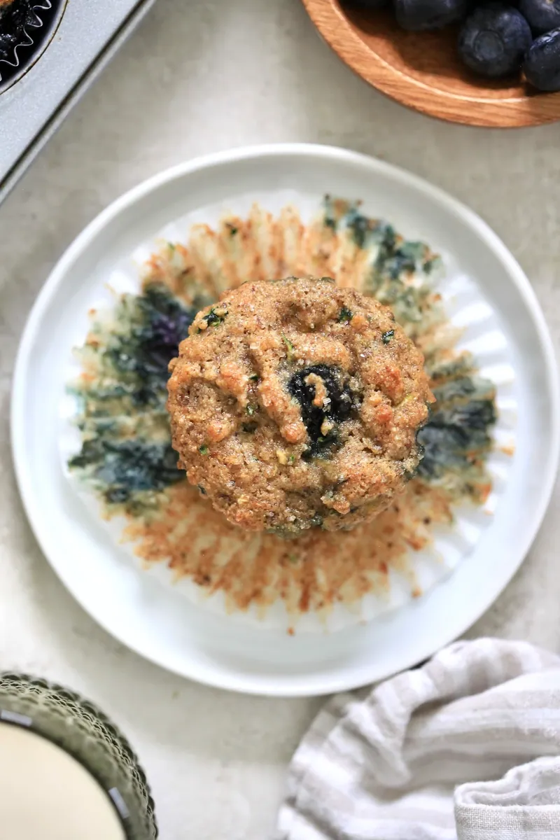 Blueberry Zucchini Almond Muffins
