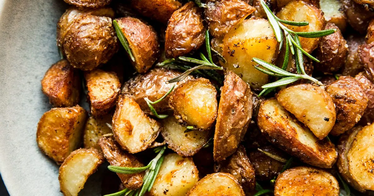 Rosemary Roasted Potatoes with mint