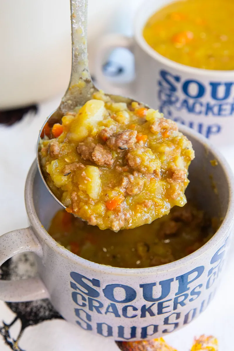 Split Pea Hamburger Soup