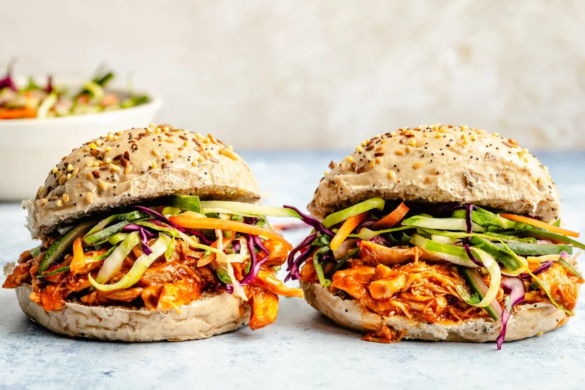 Slow Cooker Gochujang Chicken Sandwiches