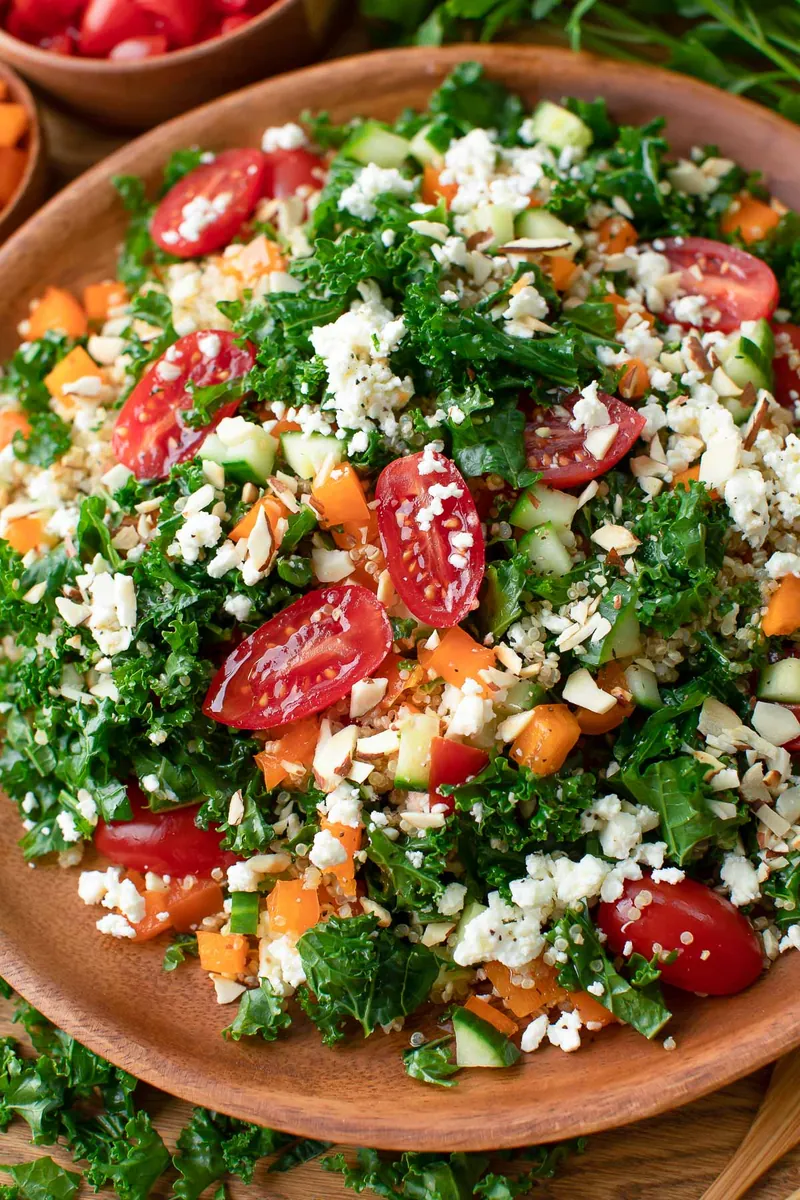 Mediterranean Kale Salad with feta