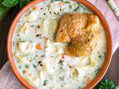 Creamy Tortellini Vegetable Soup
