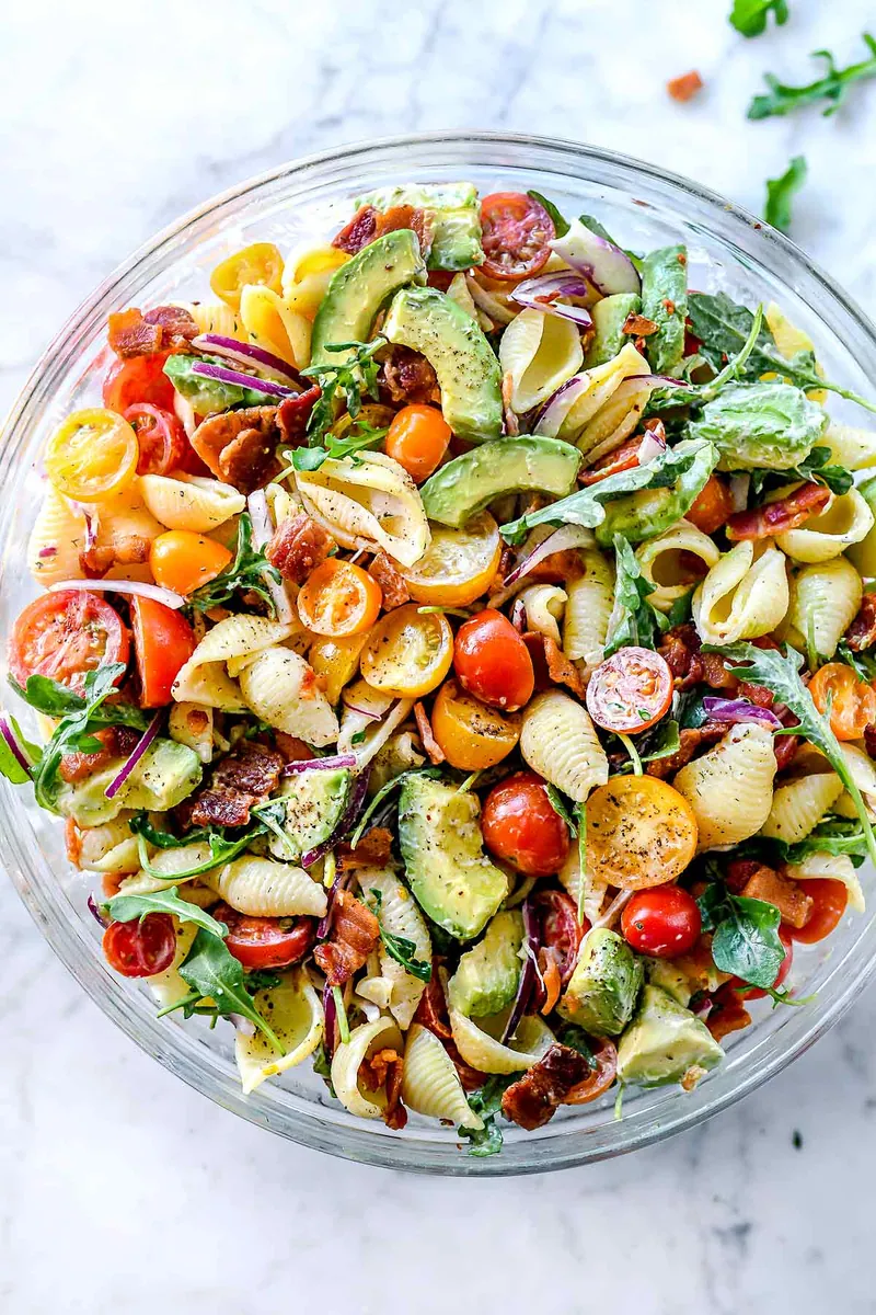 Avocado BLT Pasta Salad