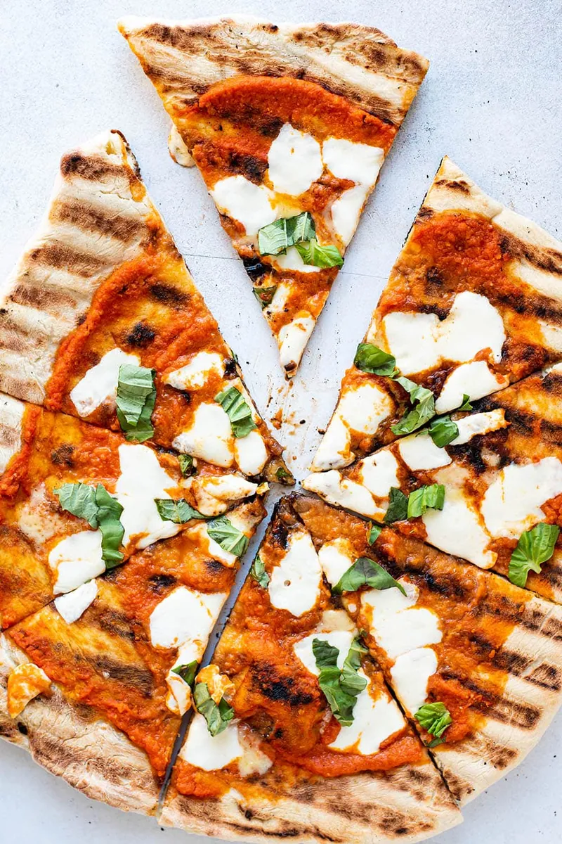Grilled Pizza with fresh tomatoes