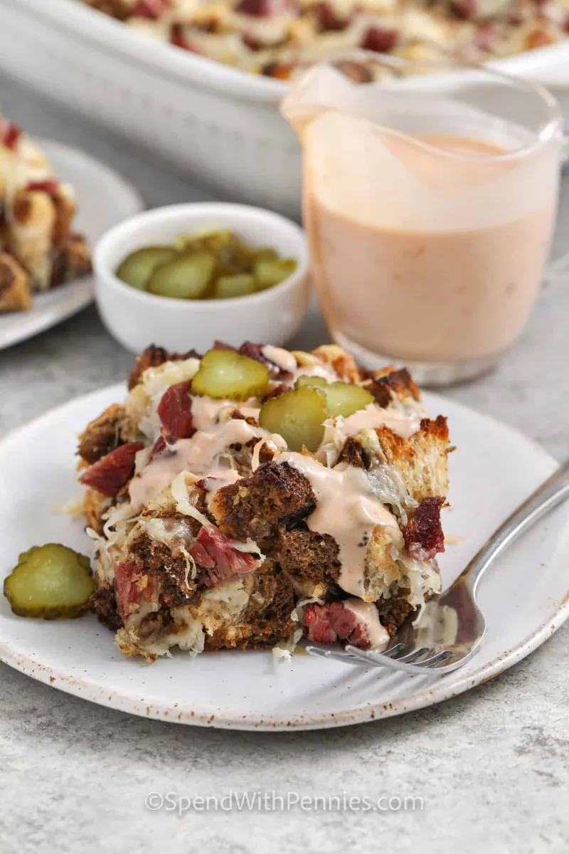 Reuben Casserole with swiss