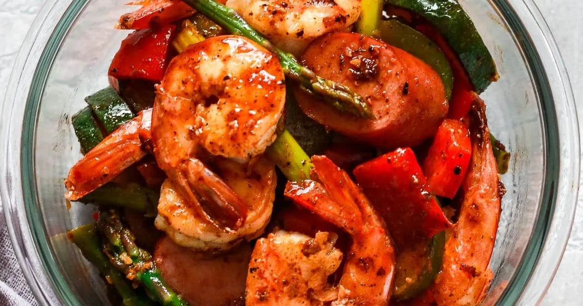Shrimp Sausage Vegetable Skillet