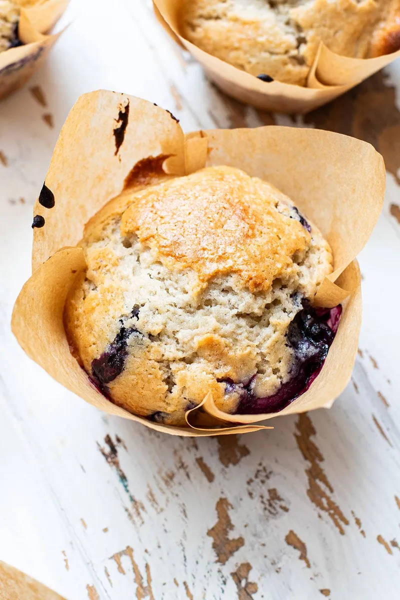 Blueberry Yogurt Muffins with berries