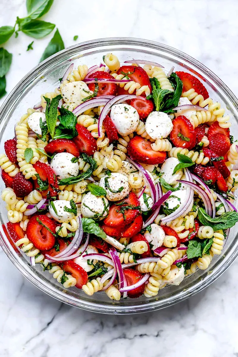 Strawberry Balsamic Pasta Salad