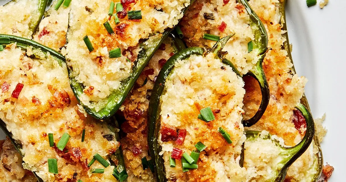 Baked Jalapeño Poppers with poblano and other fresh chiles